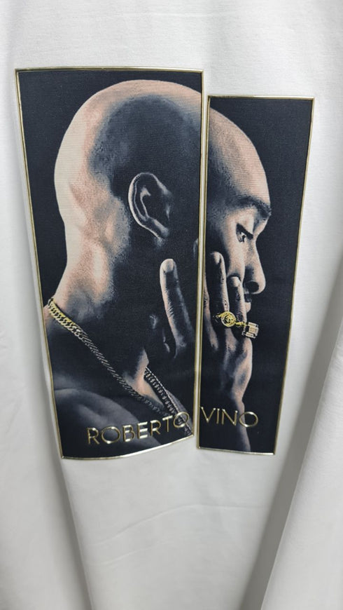 Roberto Vino Milano 2Pac Limited Edition Tshirt רוברטו וינו טי-שירט שרוול ארוך לבן